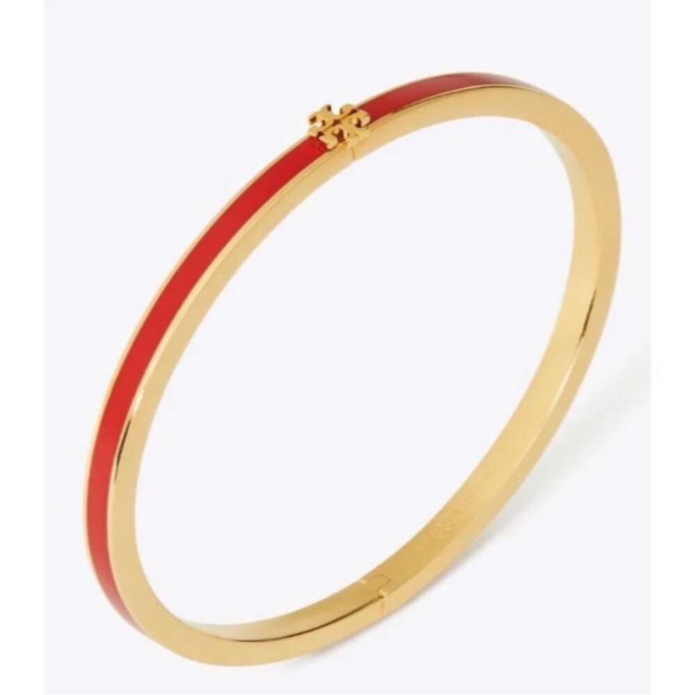 Tory Burch Red Kira Thin Bangle Bracelet